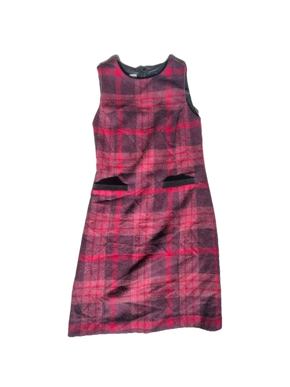 Hobbs London Wool Dress Small Red & Gray